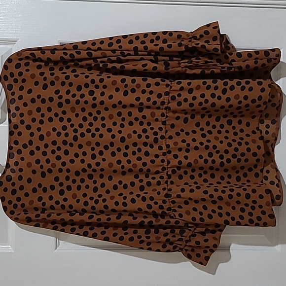 AVRI Brown/Black Polka Dot Top Sz 1X - Picture 4 of 5
